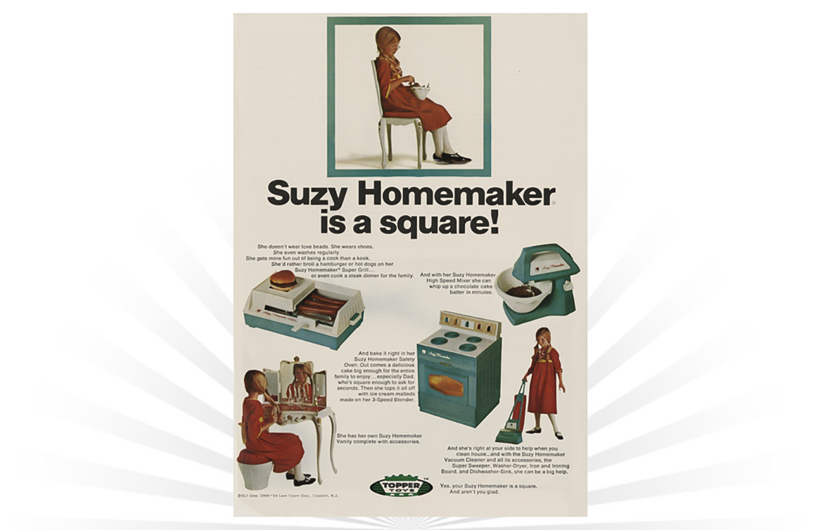 A Vintage Ad For The Suzy Homemaker Line Of Miniature Toys