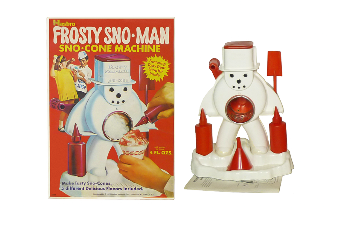 Mr Frosty The Ice Crunchy Maker, Retro Plastic Snowman Shaped Toy Machine  for Ki