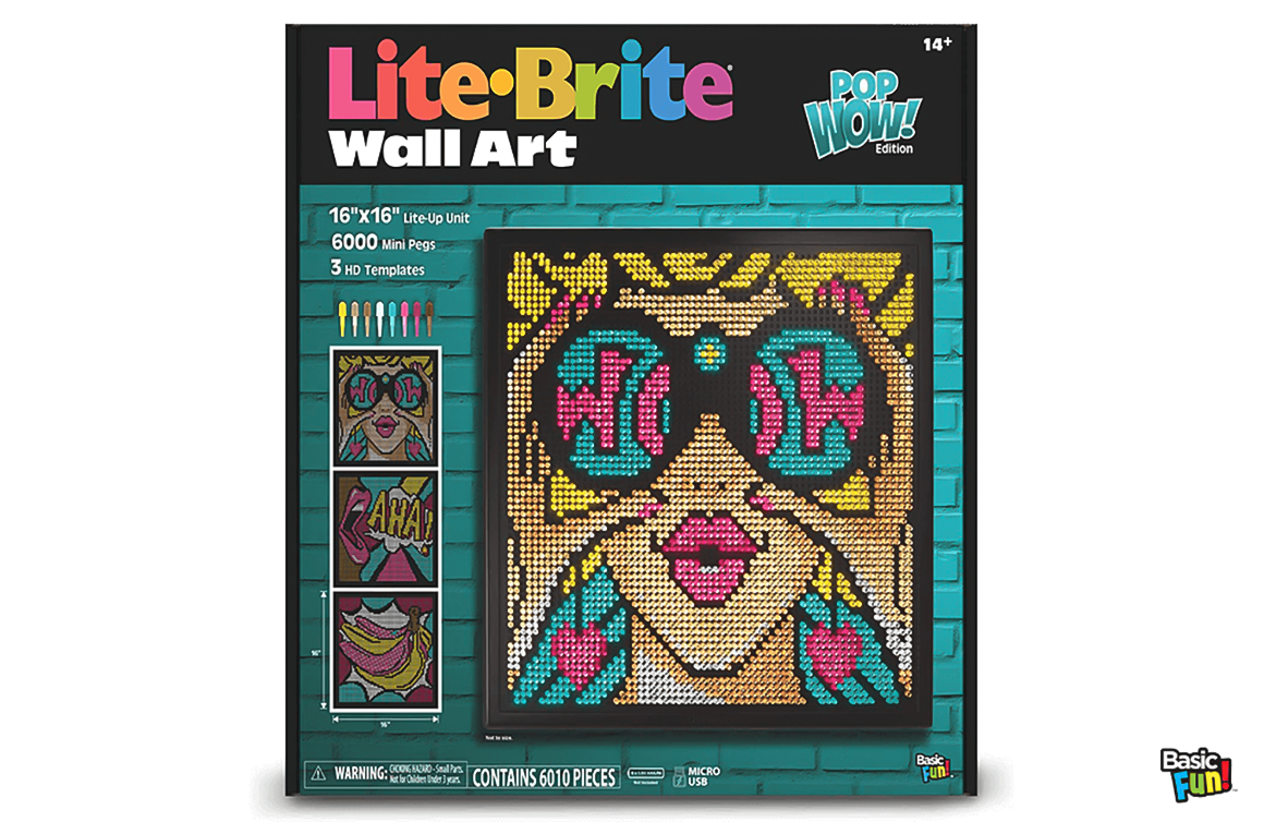 New! Lite-Brite Wall Art POP Wow 16 x 16 Screen, 6,000 Mini Pegs, 3 HD  Design