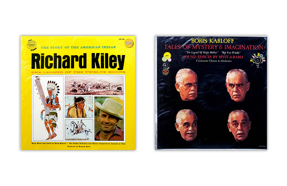 children's vinyl records richard kiley and boris karloff