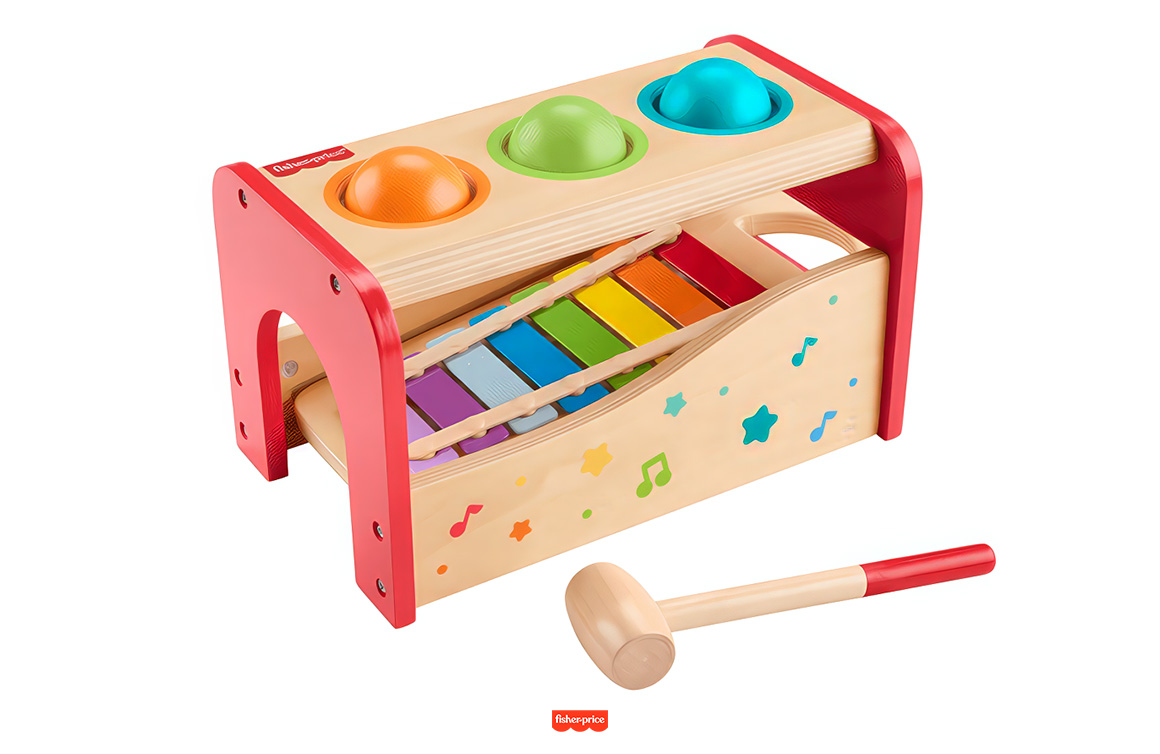 Fisher-Price Wood Pound and Tap Bench Xylophone