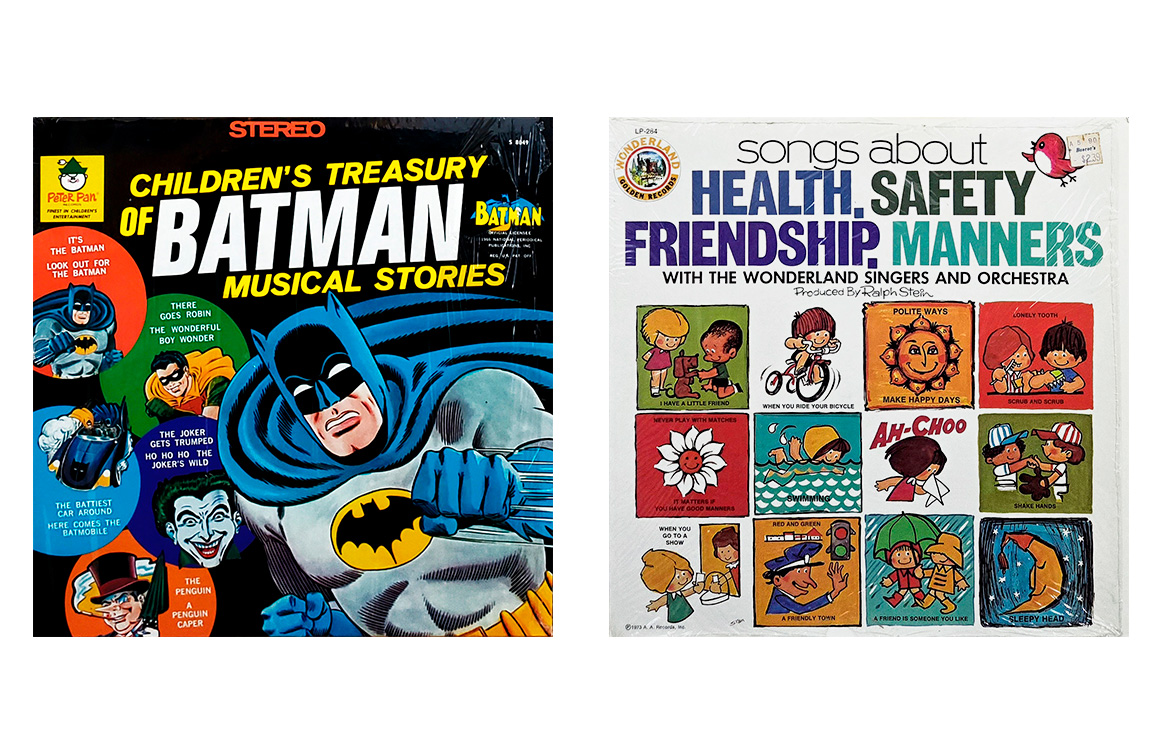 Children's Vintage Vinyl Records, Children’s Treasury of Batman Musical Stories Songs about Health, Safety, Friendship, Manners