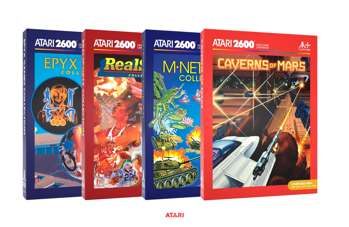 Atari 2600 games, Caverns of Mars, Epyx Games Collection, M Network Collection, Real Sports