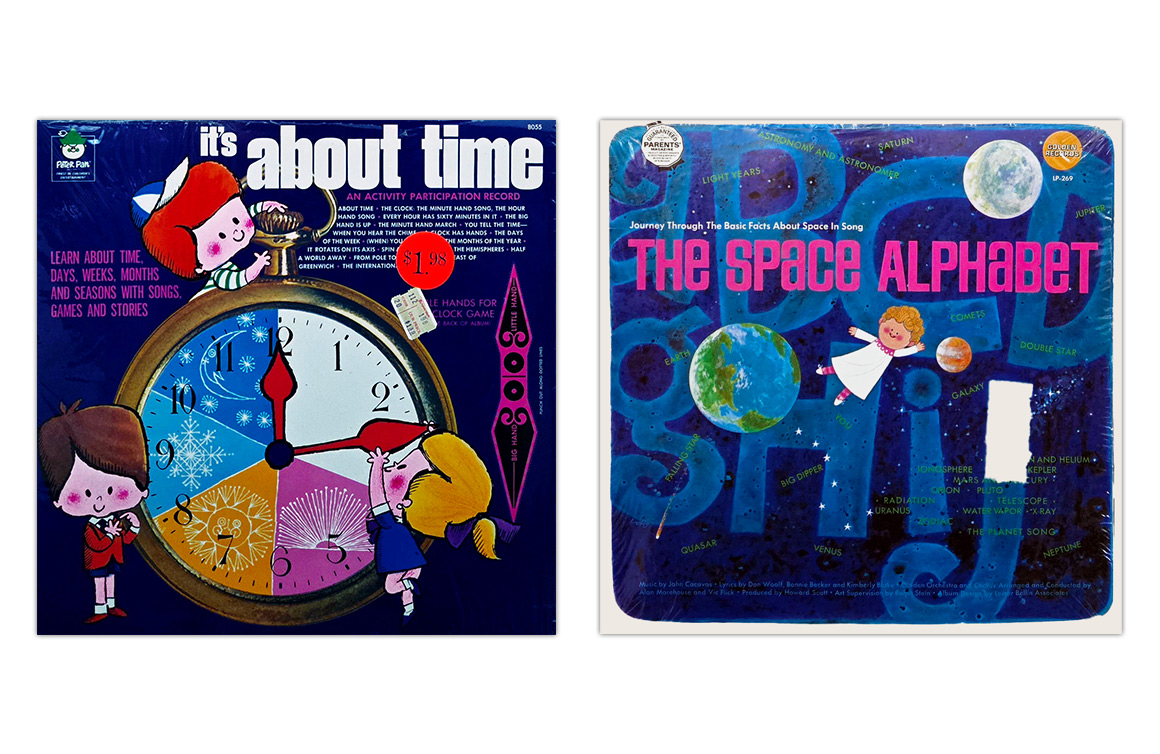 Children's Vintage Vinyl Records, The Space Alphabet Golden Records, It’s About Time Peter Pan Records