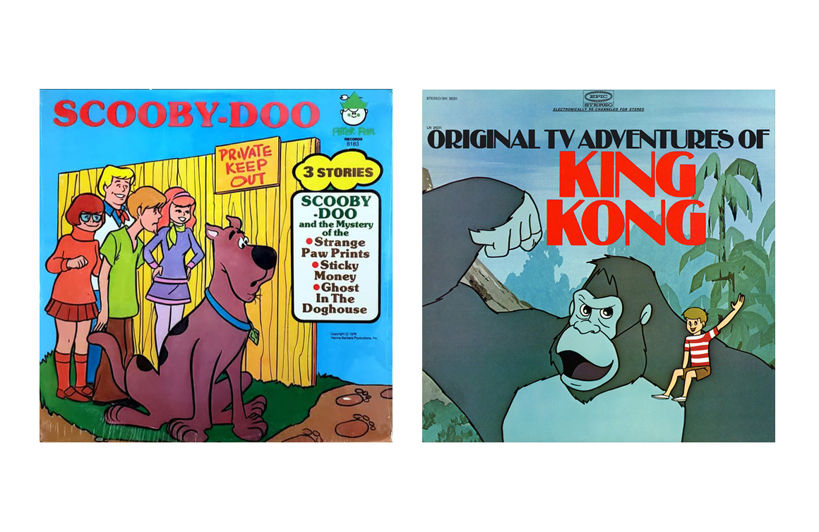 Children's Vintage Vinyl Records, Scooby-Doo, Original TV Adventures of King Kong, Peter Pan Records, Epic Records