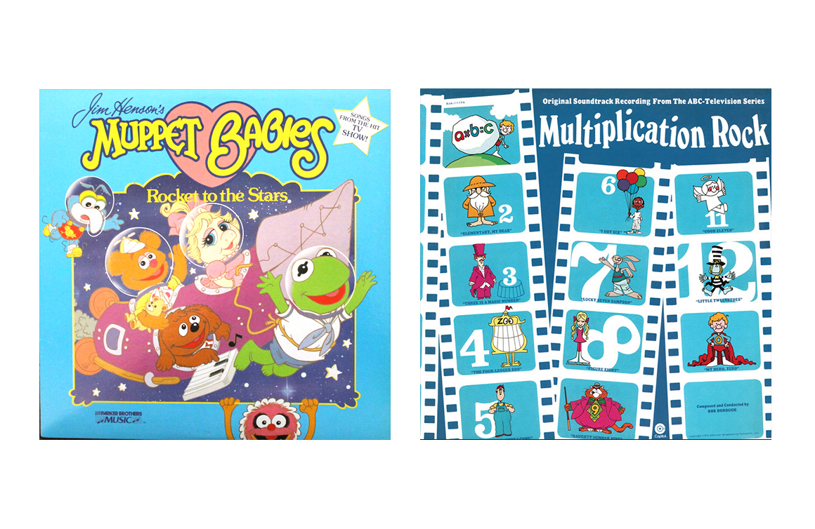 Children's Vintage Vinyl Records, Jim Henson’s Muppet Babies, Multiplication Rock, Parker Brothers Records, Capitol Records