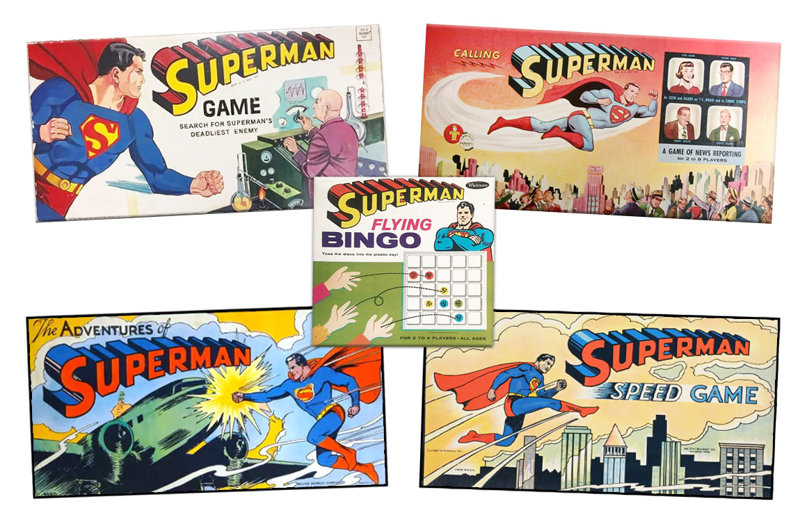 Vintage superhero board games, vintage Superman board games