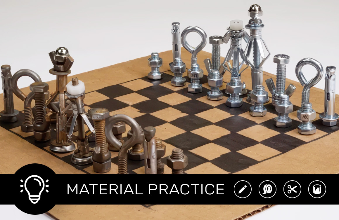 Hardware Chess Set, Scout Life Magazine