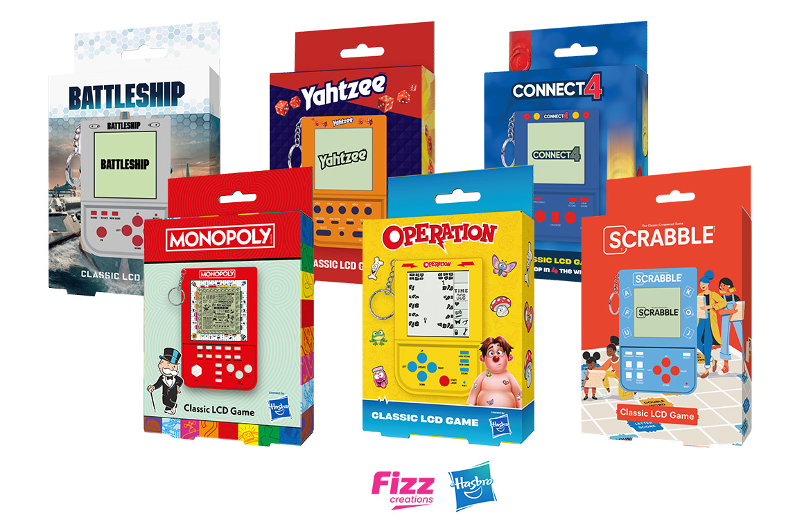 Hasbro Digital Games, Fizz Creations, Battleship, Connect 4, Monopoly, Operation, Scrabble, Yahtzee